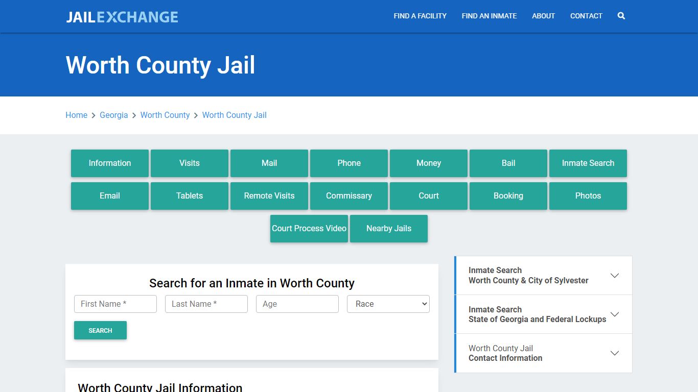 Worth County Jail Roster Lookup, GA, Inmate Search