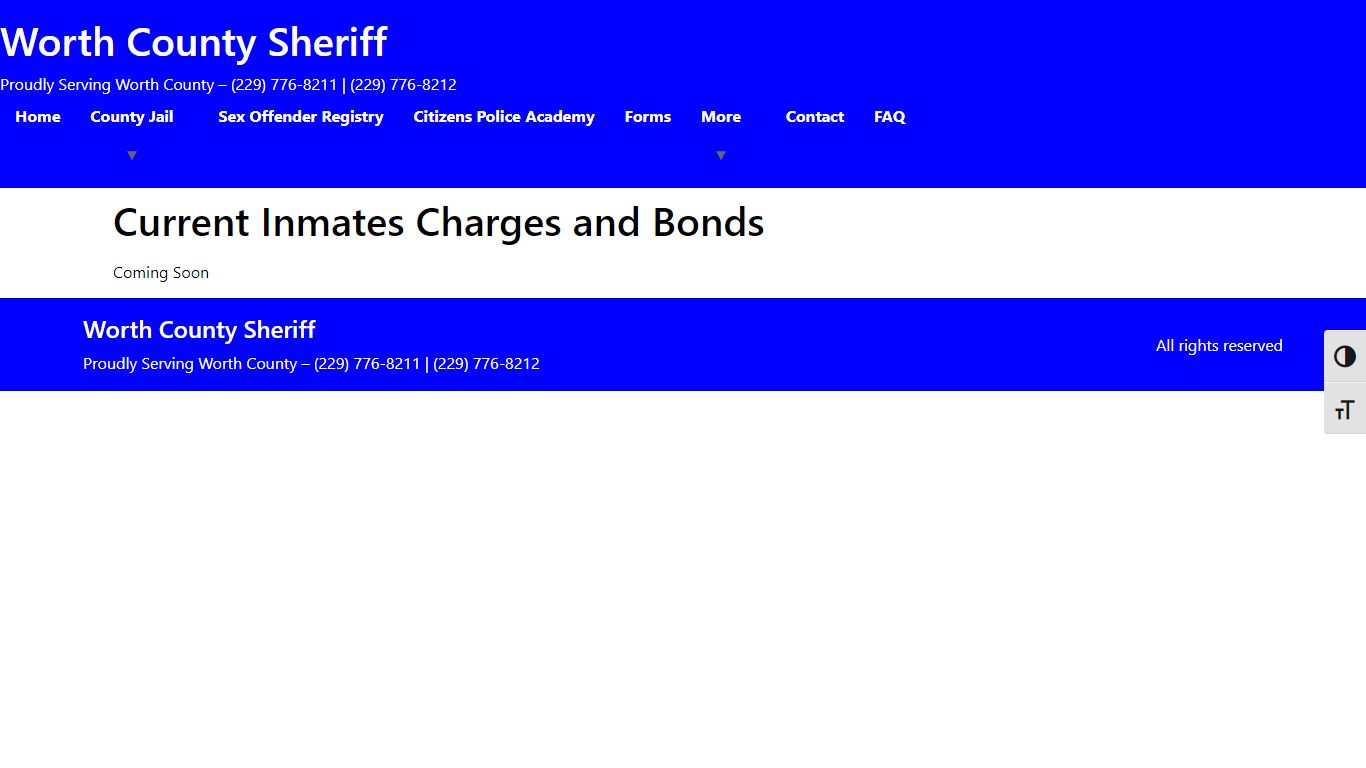 Current Inmates Charges and Bonds | Worth County Sheriff